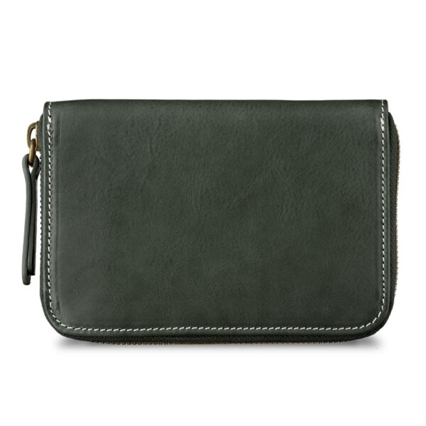 Women's wallet Igraine handmade in Florence color green