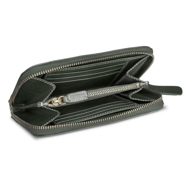 Women's wallet Igraine handmade in Florence internal compartments green