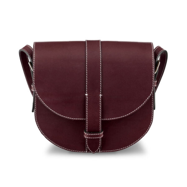 Borsa a tracolla Uther fatta a mano in pelle bordeaux