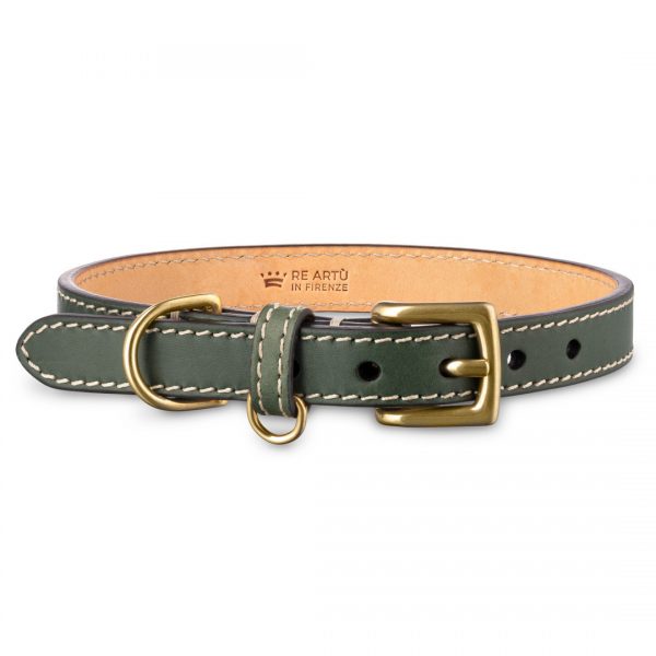 Handmade Jenna S dog collar green
